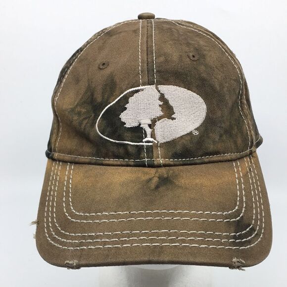 Mossy Oak Bleach Dyed Hat Hunt Woodland Camo Fish Baseball Cap Stretch Fitted - Picture 1 of 16